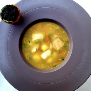 Уха Царская из стерляди на березовом соке